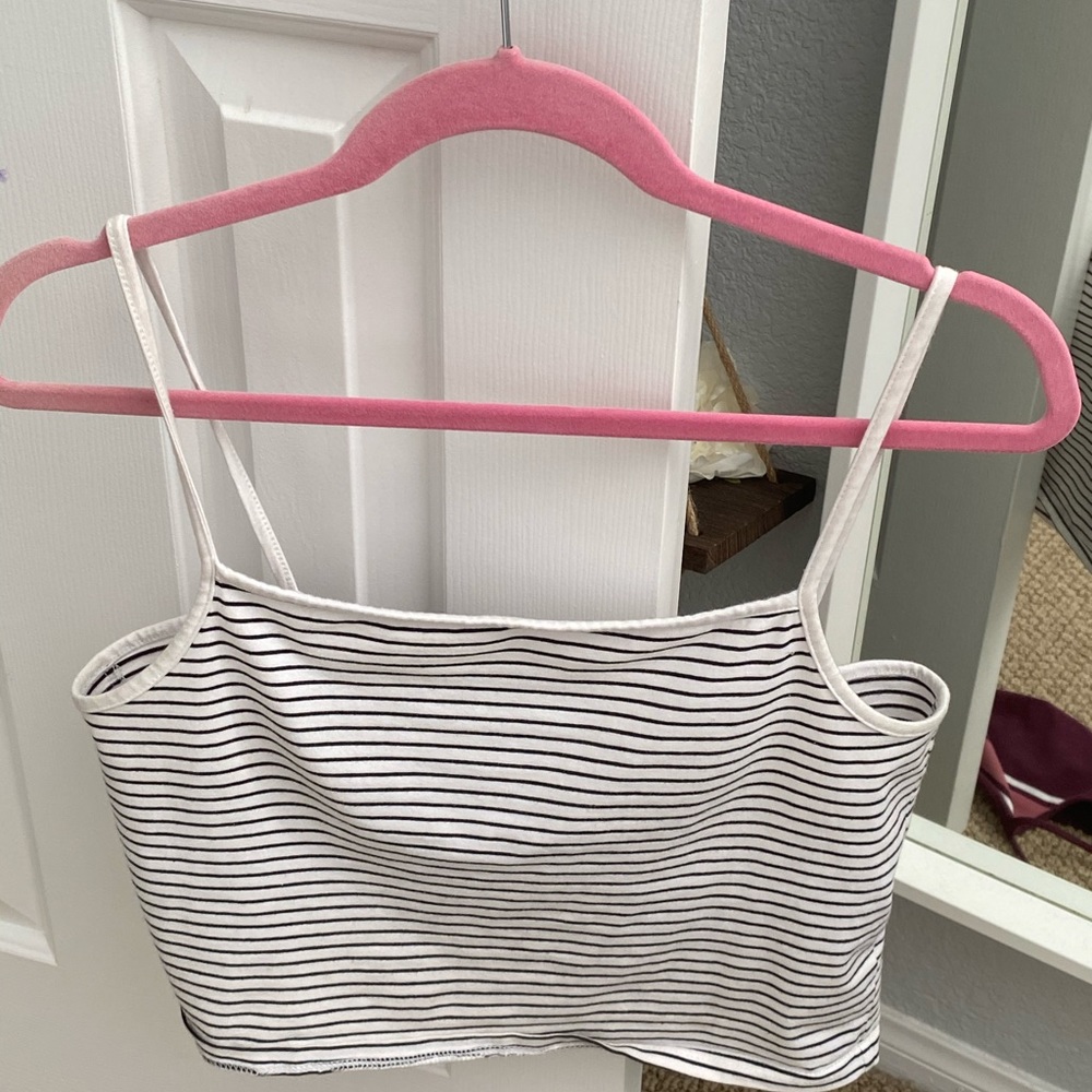 cotton in striped tank top